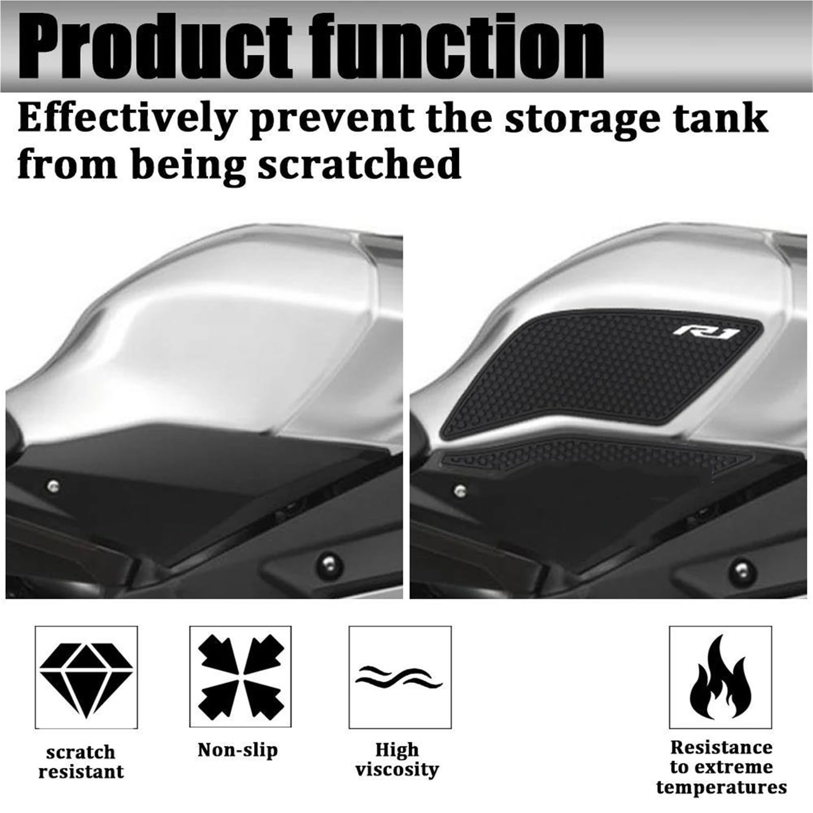 Para KAWASAKI Para ZX6R 2009-2016 Protector Antideslizante Depósito Combustible Adhesivo Lateral Tracción rodillera(Green)