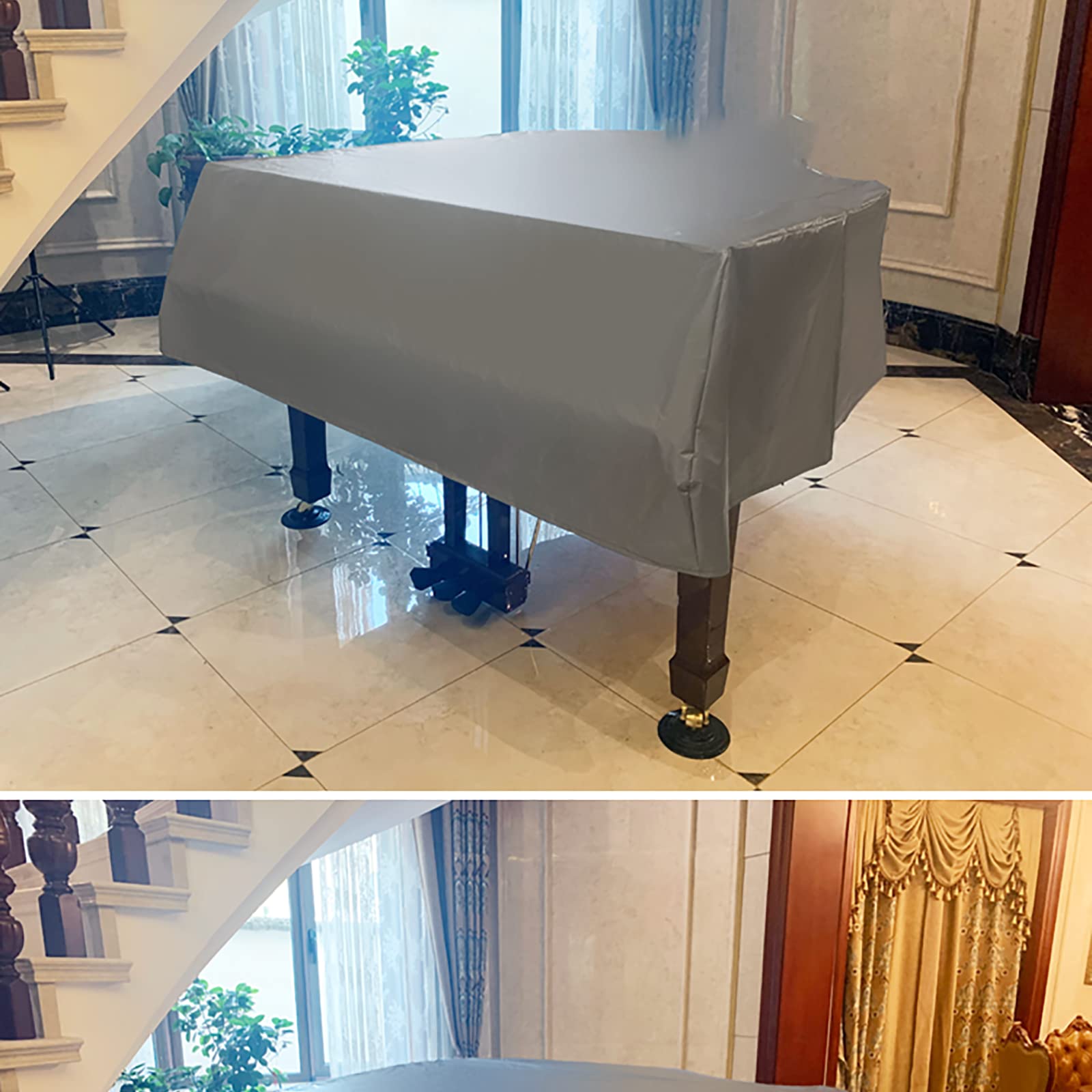 LekLai Okładka Fortepianu Prosta Okładka Pełna Okładka Pianina Osłona Przeciwpyłowa Okładka Fortepianu Fortepian Okładka Fortepianu Dekoracyjna Osłona Pyłoszczelna Okładka Pianina