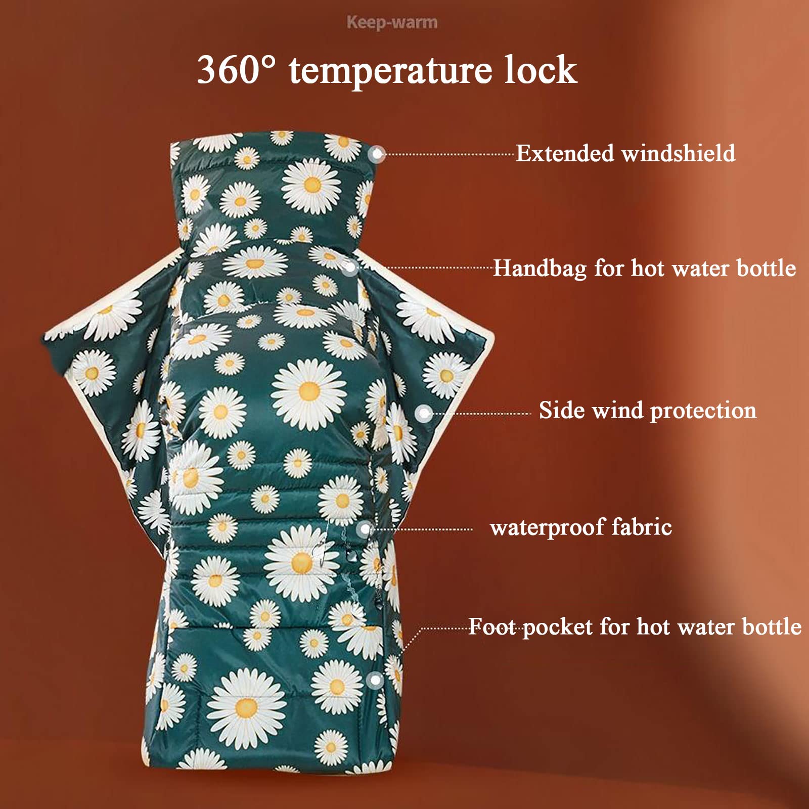 Manta para Silla de Ruedas para Adultos, Funda acogedora para Silla de Ruedas, Impermeable, para Lluvia, Gruesa y cálida, para Proteger piernas, Rodillas y Parte Inferior