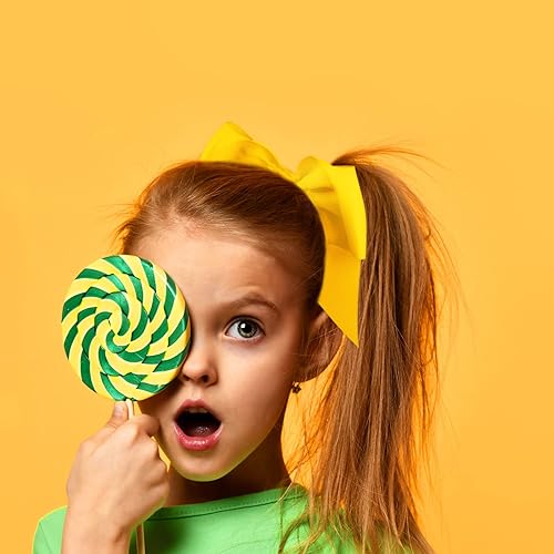 Miniatura 4 de Paquete de 2 lazos de animadora jumbo de 8 pulgadas, lazos grandes para el pelo de animadora con soporte para cola de caballo para adolescentes,