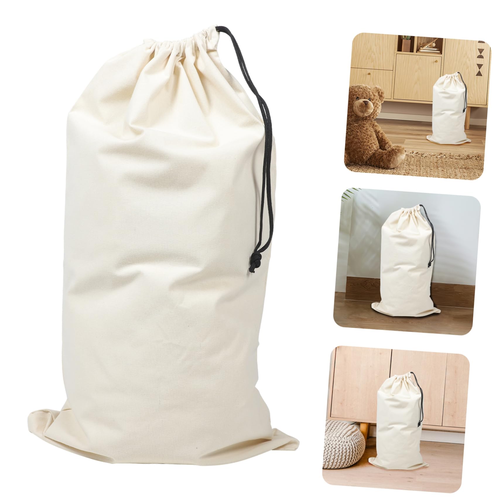 Anneome 2 Stück Wäschesäcke für Waschmaschine mit Kordelzug aus Canvas Großes Fassungsvermögen für Kleidung Decken und Reisen