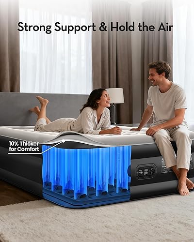 Miniatura 6 de OhGeni - Colchón de aire individual de 20" con bomba incorporada, colchón inflable portátil, colchón de aire a prueba de fugas de 72 horas