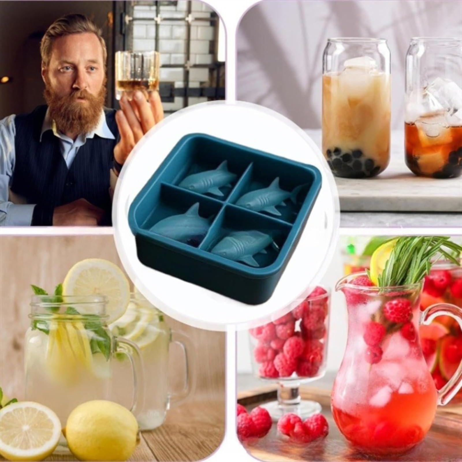 Generico Stampo Alimentare per Ghiaccio A Squalo 3D, Facile da Sformare