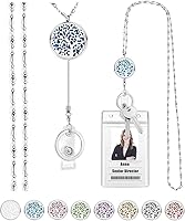 Vista 21 de SAM & LORI Retractable Lanyards for Id Badges Keys Women Cute Employee Teacher Appreciation Gifts Badge Holder Reel Lanyard