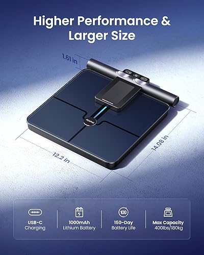 Miniatura 7 de RENPHO Báscula inteligente para peso corporal, báscula de composición corporal de 8 electrodos con IMC, grasa corporal, masa muscular, báscula de