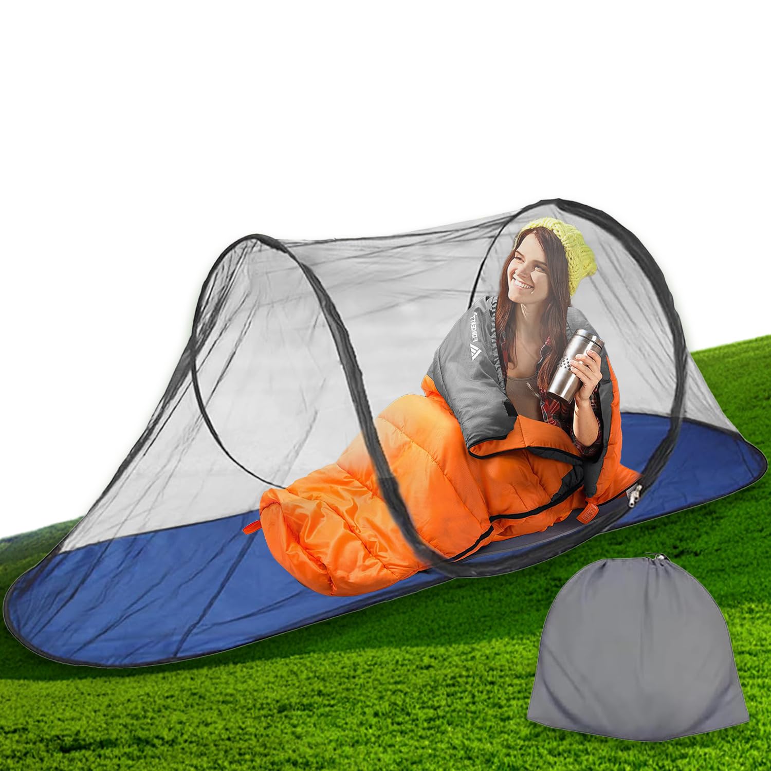 Moskitonetz Pop Up 200 X 72 X 70 Cm - Faltbares Reise Moskitonetz Fr Bett  & Camping