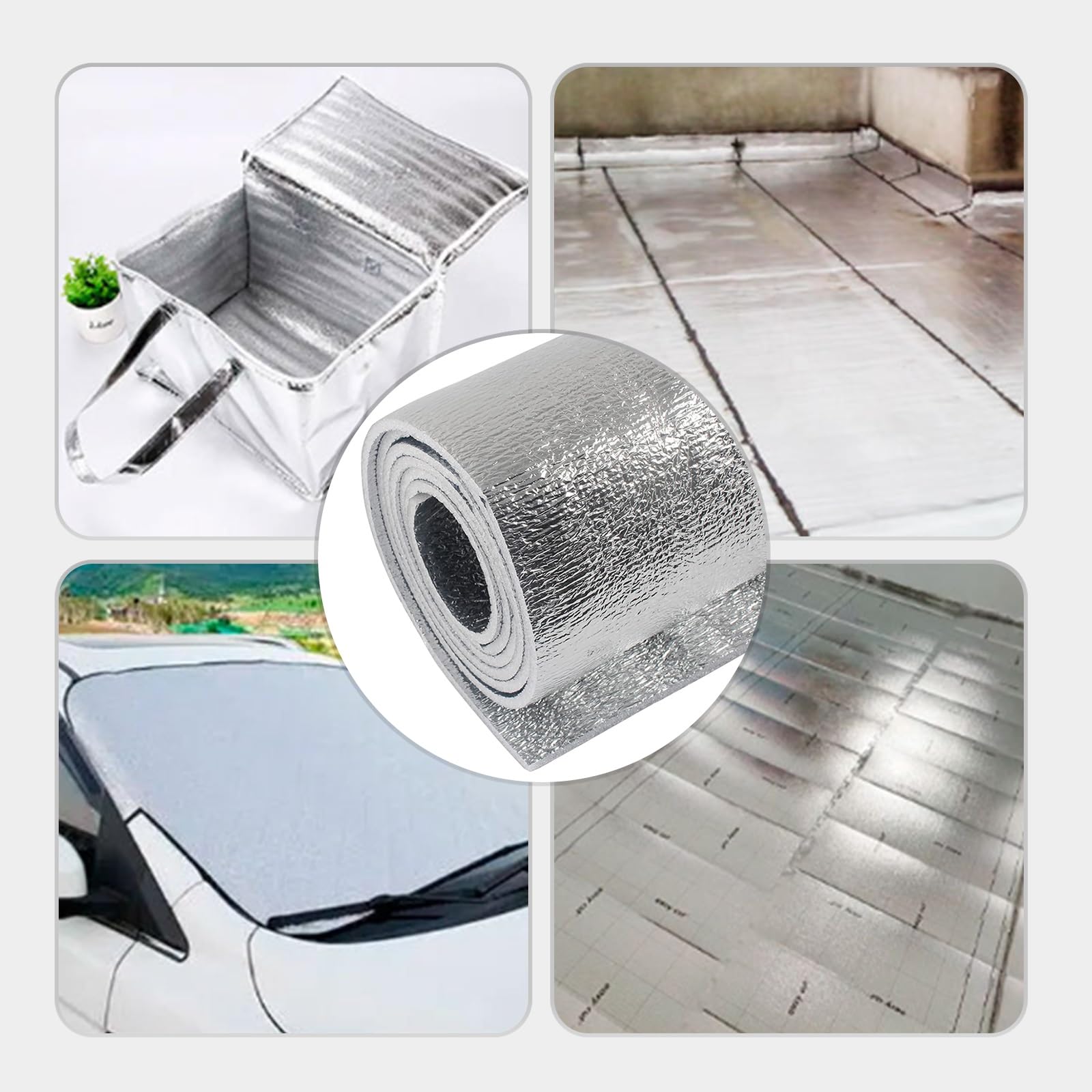 Pellicola Isolante In Cotone Perlato，Foglio Riflettente Per Radiatori，Adatto Per Finestre, Pavimenti, Frigoriferi, Tetti, Soffitte, Pareti Esterne E Case.(600CM/236.2IN,0.5CM/0.2IN)