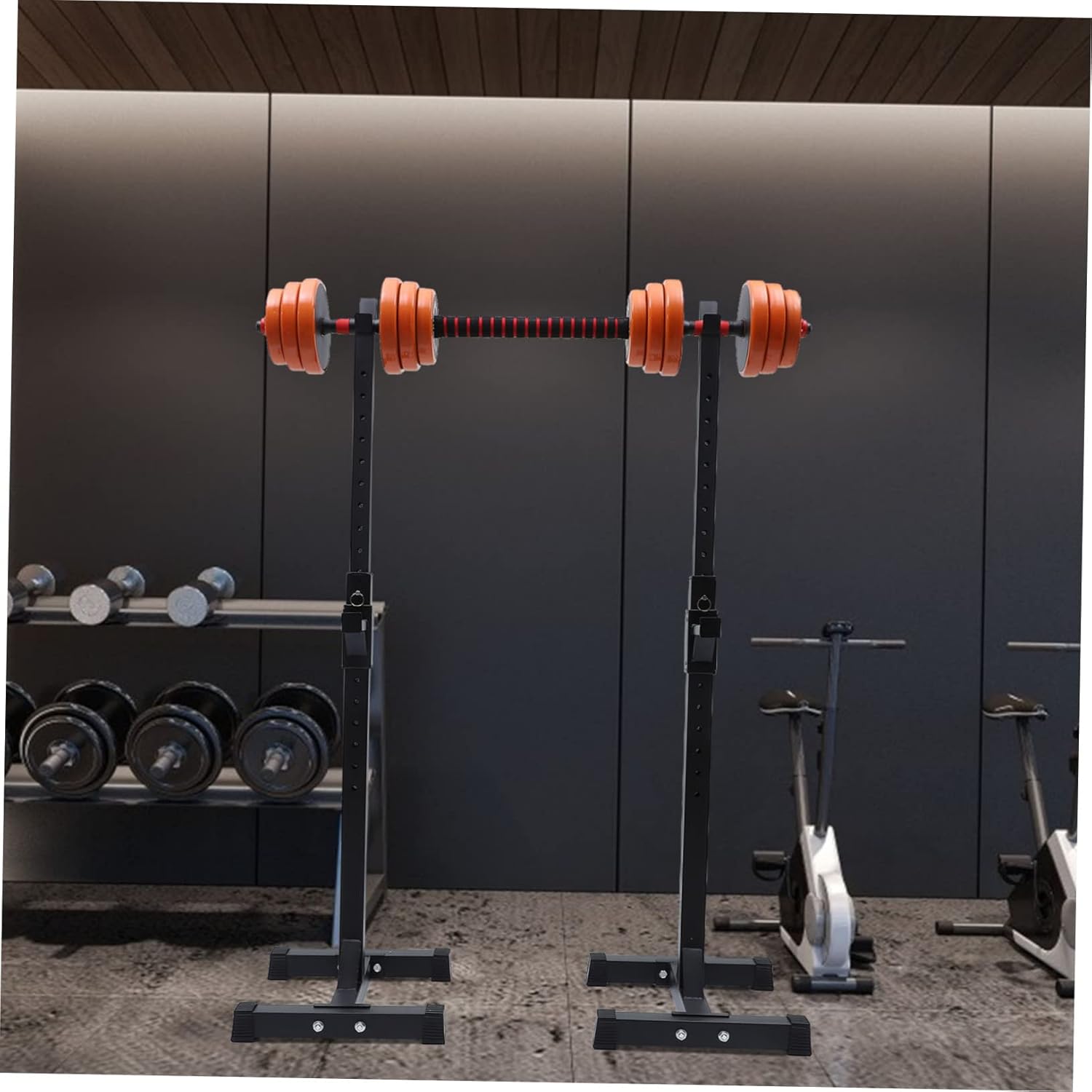 SUPVOX 1pair Multifunctional Squat Rack Frame Barbell Support for Home Gym Deep Crouch and Lying Push Rack Black Deep Squat Equipment