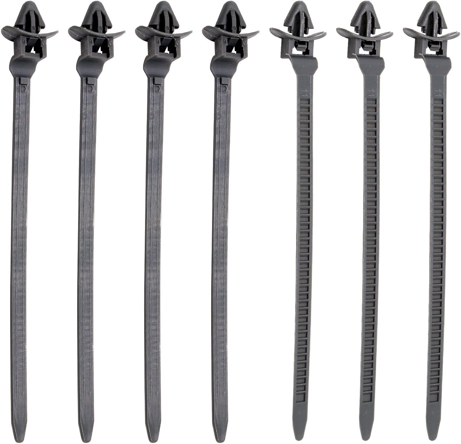 Push Mount Cable Zip Tie, 4 Inch Automotive Wire Loom Clips Zip Tie Holder Nylon Small Zip Tie Anchors Fits 0.3" Holes - 100pcs