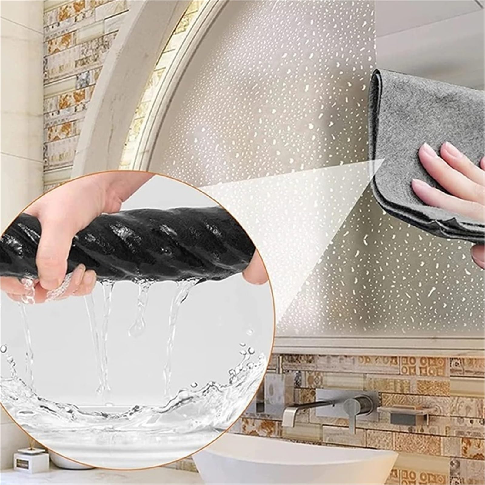PañOs De Limpieza Paño de Limpieza mágico más Grueso, sin Marca Agua, Trapo Microfibra for Ventana, Vidrio, Toalla Cocina, Lavado Reutilizable