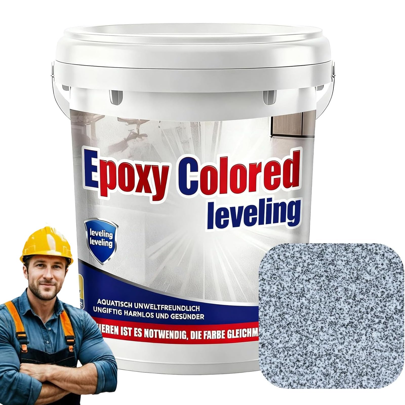 Epoxy Floor Paint,Epoxy Colored Sand Floor Paint 352Oz, High-gloss Marble Effect Coating, Garage Floors Painting, Covers Approximately 60 to 68 Sq Ft (white marble grey, 2kg) — view 12
