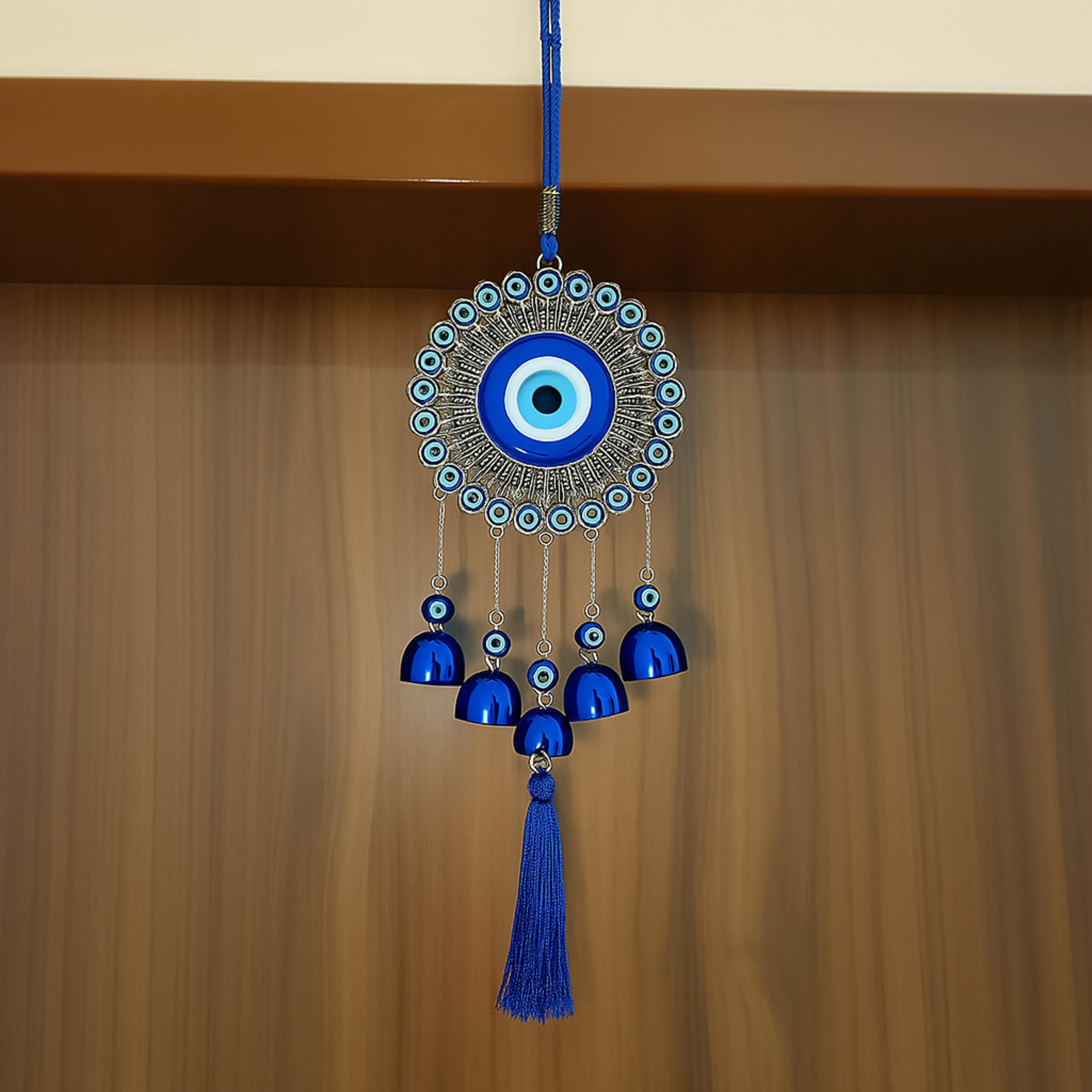 5 Bell Evil Eye Wind Chimes for Home Decor - Hanging Decorat -2 5 Bell Evil Eye Wind Chimes for Home Decor - Hanging Decorat -2
