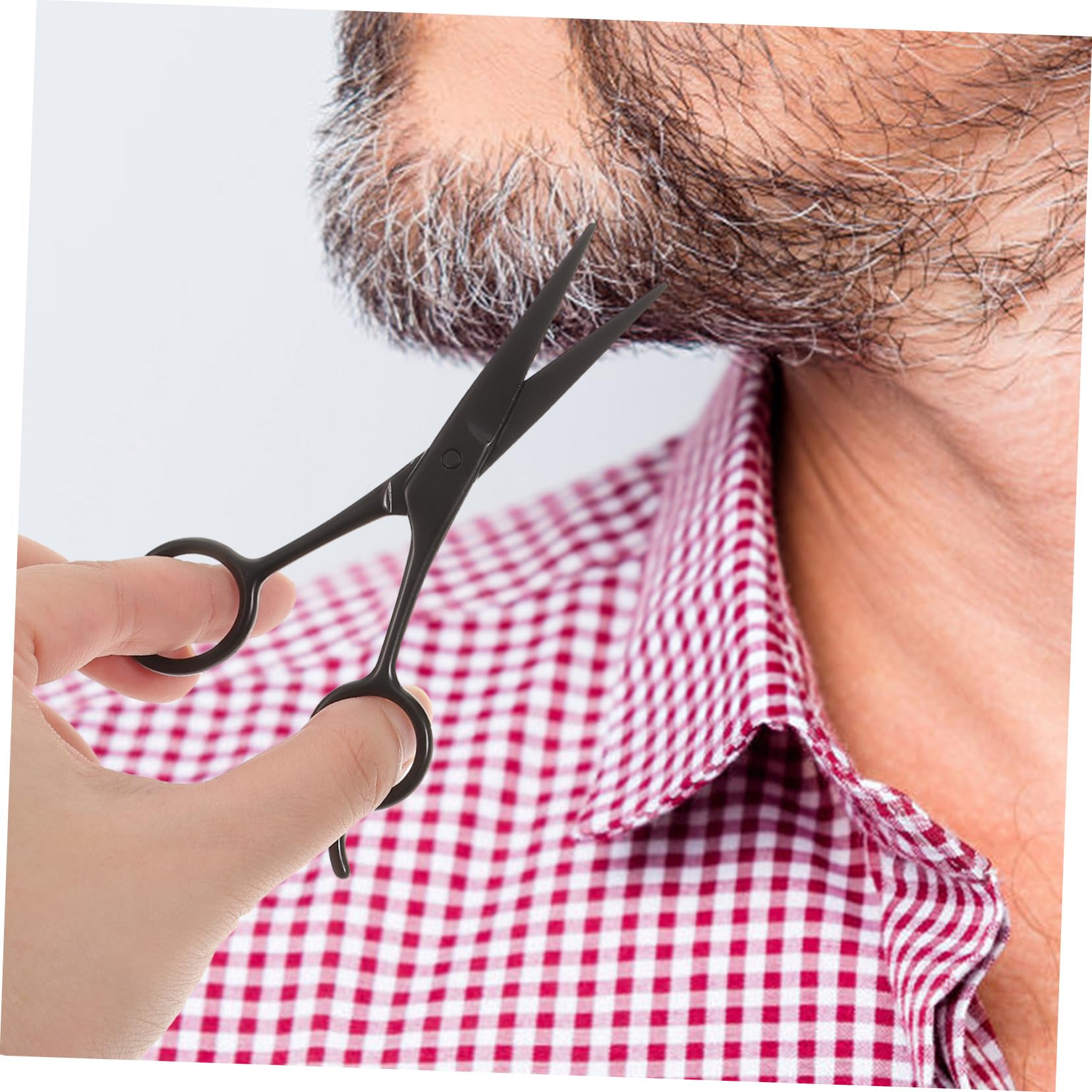 Forbici per Barba e Sopracciglia in Acciaio Inossidabile Set 3 Pezzi Rifinitura Precisa Custodia in Pelle Pu e Portatile per Uomo a Casa o Salone