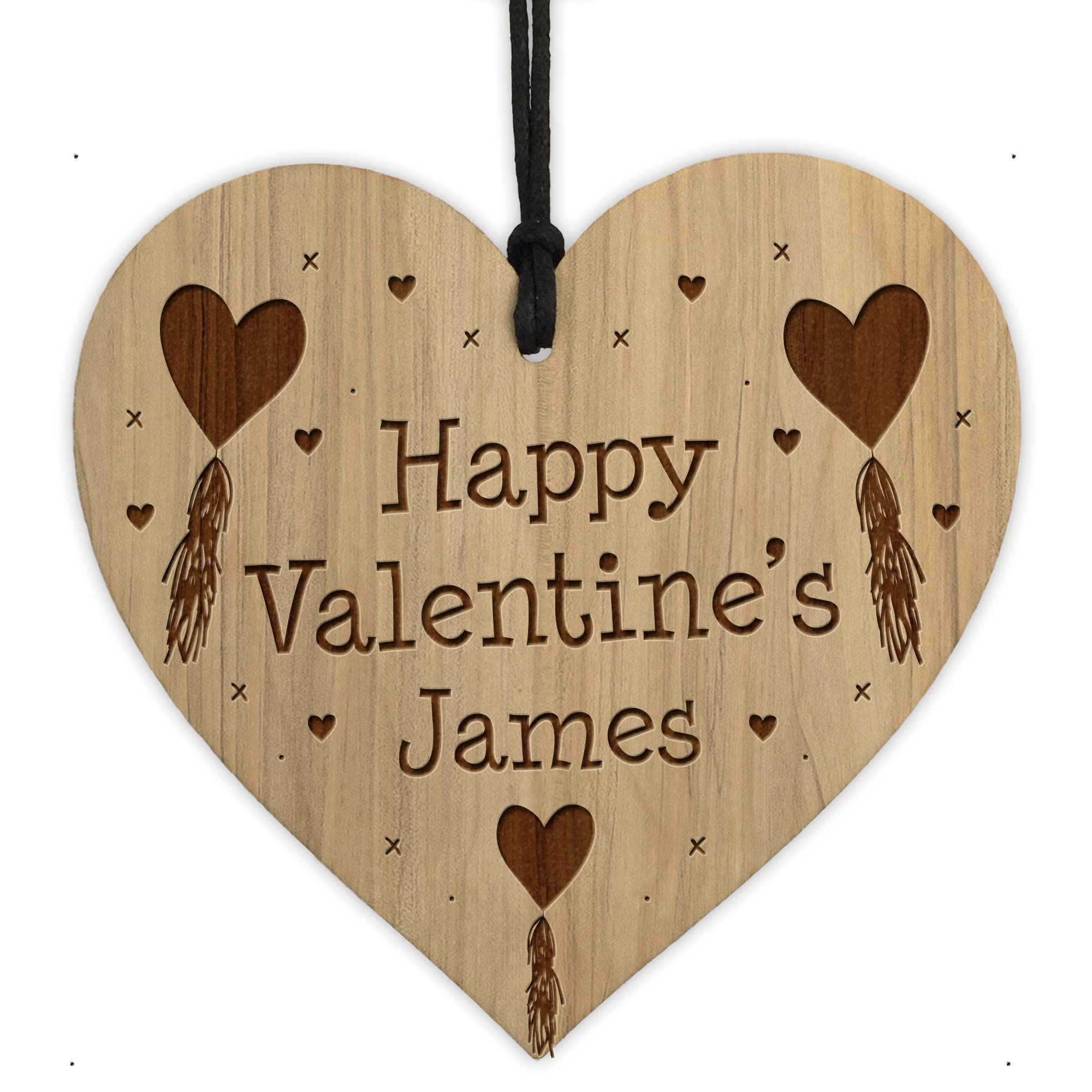 Red Ocean Personalised Valentines Gift For Him Her Engraved Wood Heart Boyfriend Girlfriend Gifts Husband Wife Gifts