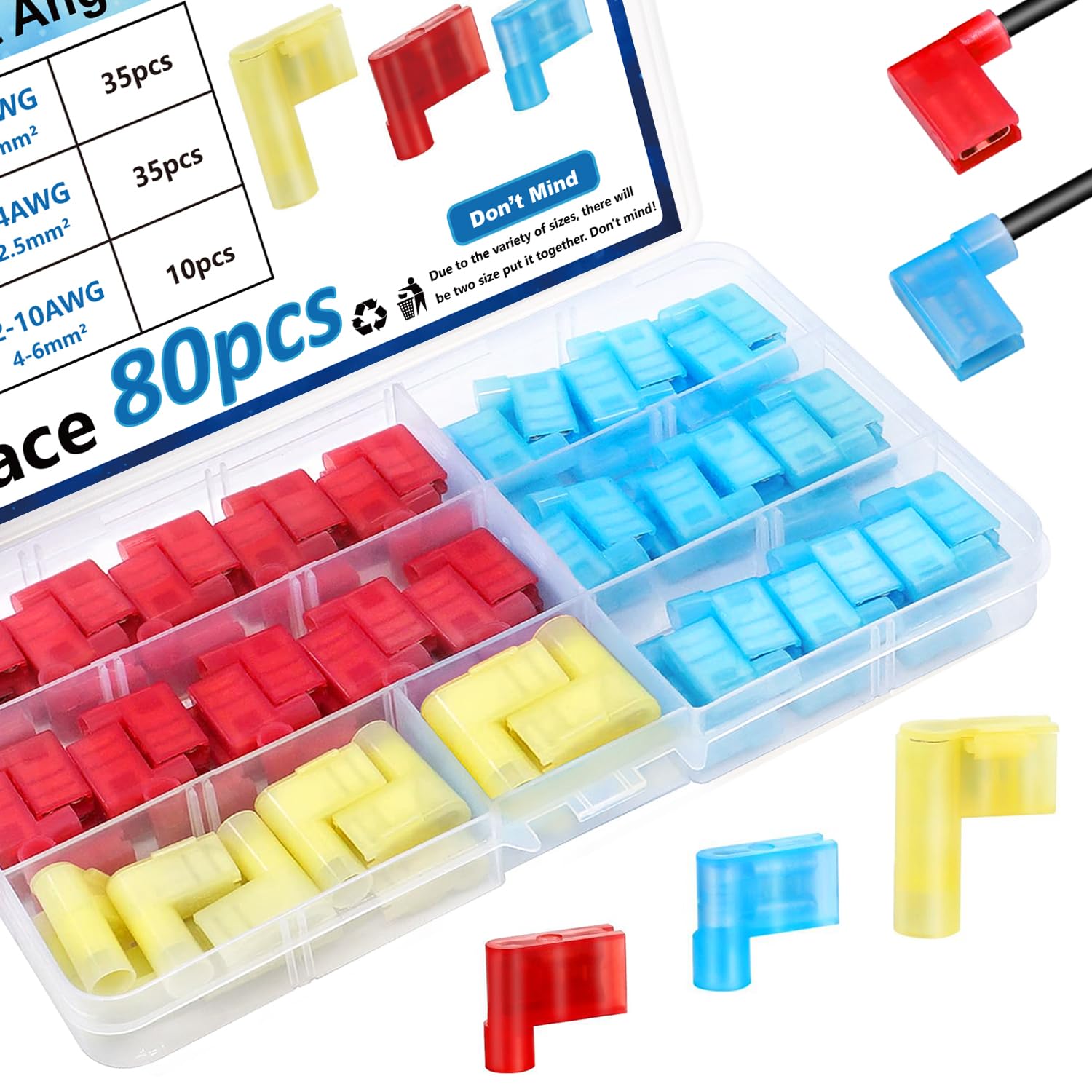 u5g tyhhh smseace 30 Peças Conectores De Terminal Fêmea De Pá De Bandeira