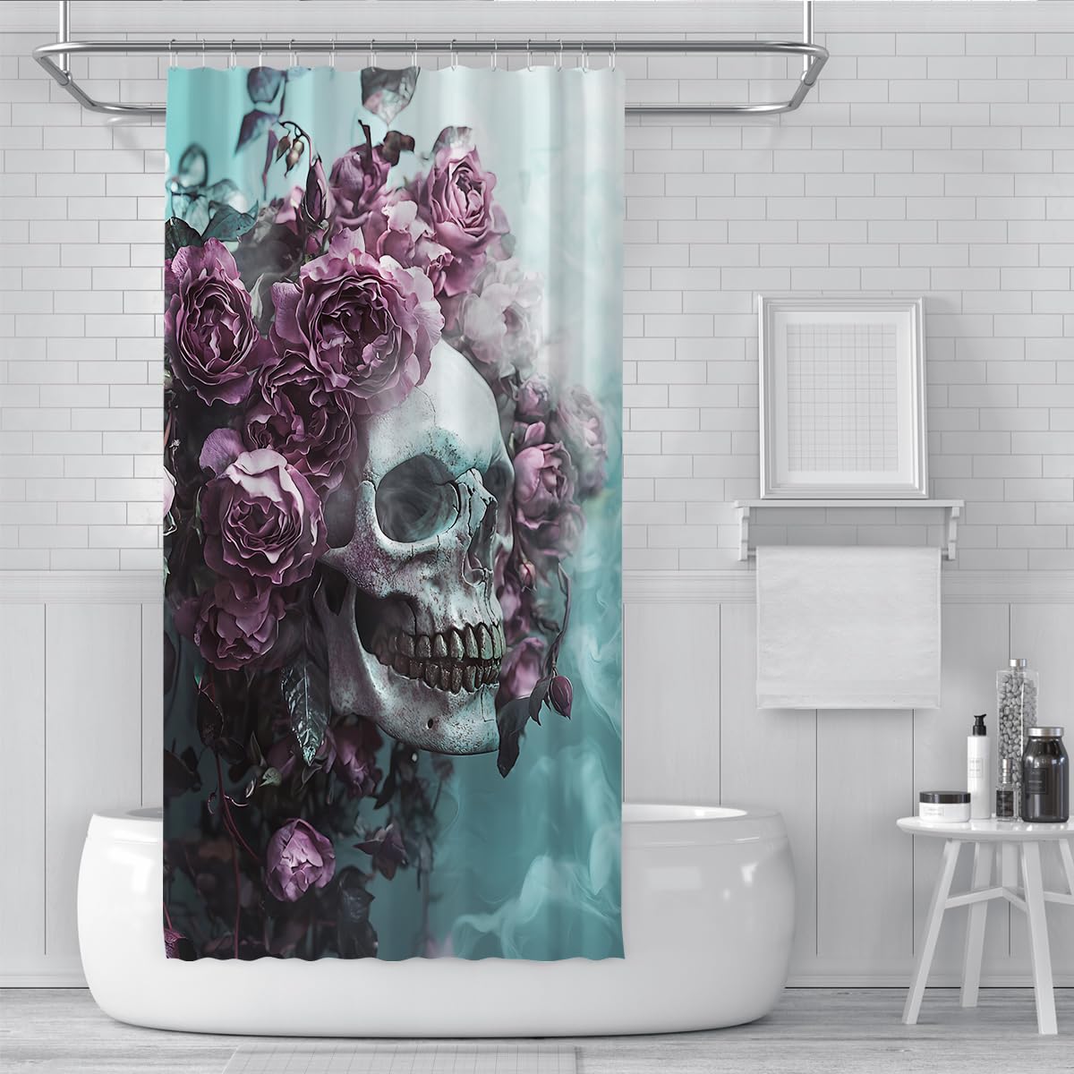 Tende Doccia Scheletro Rosa Viola Day of The Dead 200x200cm