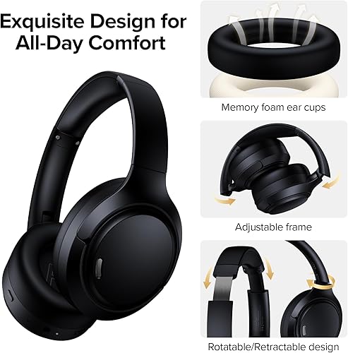 Miniatura 6 de Hybrid Active Noise Cancelling Headphones Wireless, 120Hrs Playtime, 6 ENC Clear Mic, Over Ear Bluetooth Headphones with Hi-Res Audio Comfort Earcup