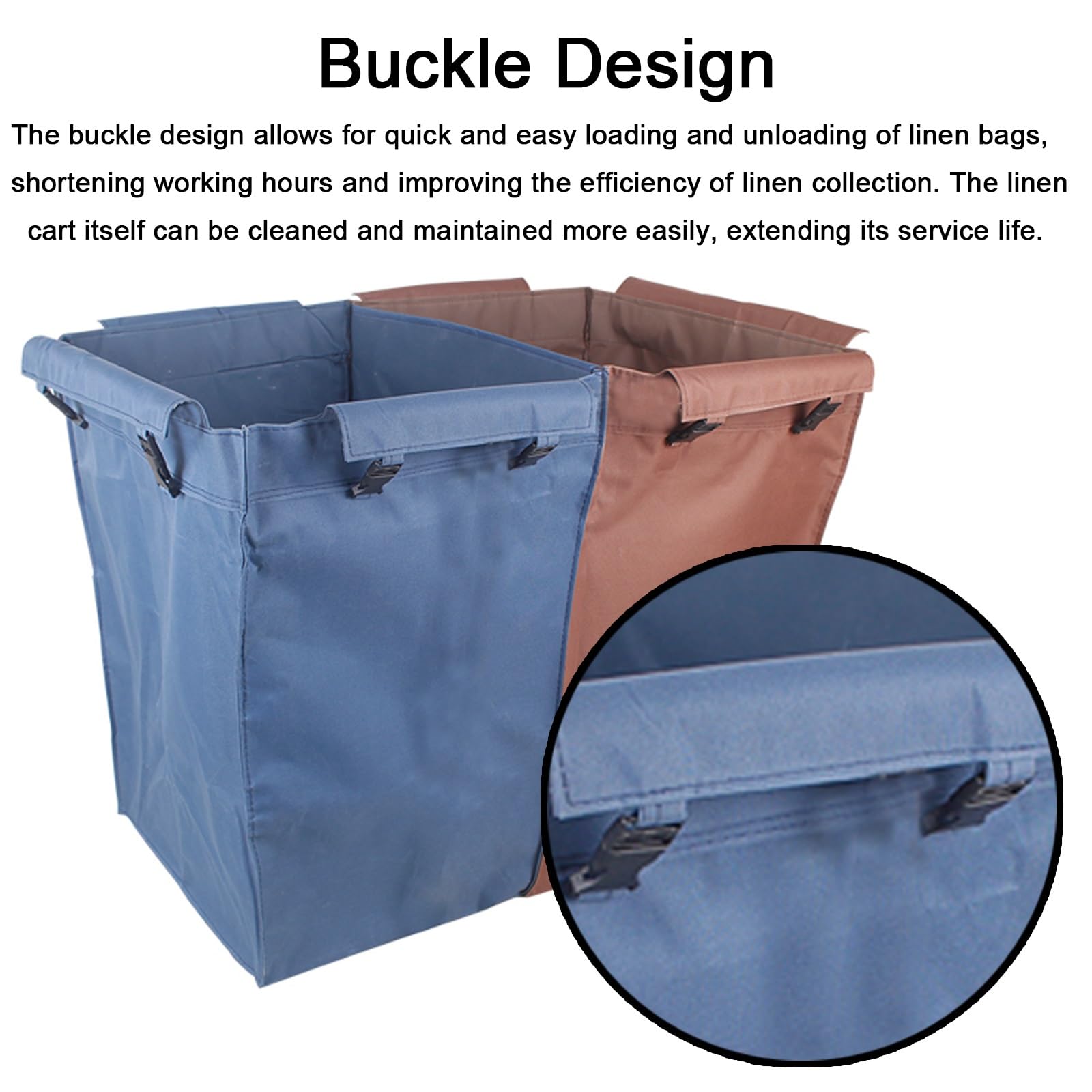 Bolsa para Carrito de Almacenamiento de Alta Resistencia, Impermeable y Fácil de Limpiar, Tela Oxford, Bolsa para Cesta Ropa Sucia Diseño de Separación y Diseño de Hebilla