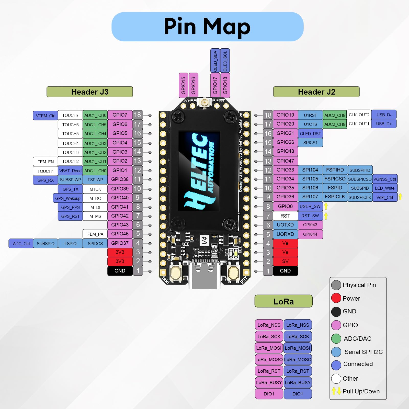 diymore 2PCS Placa de Desarrollo ESP32 Lora V4 con módulo GPS, Arquitectura ESP32 S3 Lora Mejorada, Flash de 16 MB, Antenas de 863-928 MHz, Compatible con GPS y energía Solar para Arduino