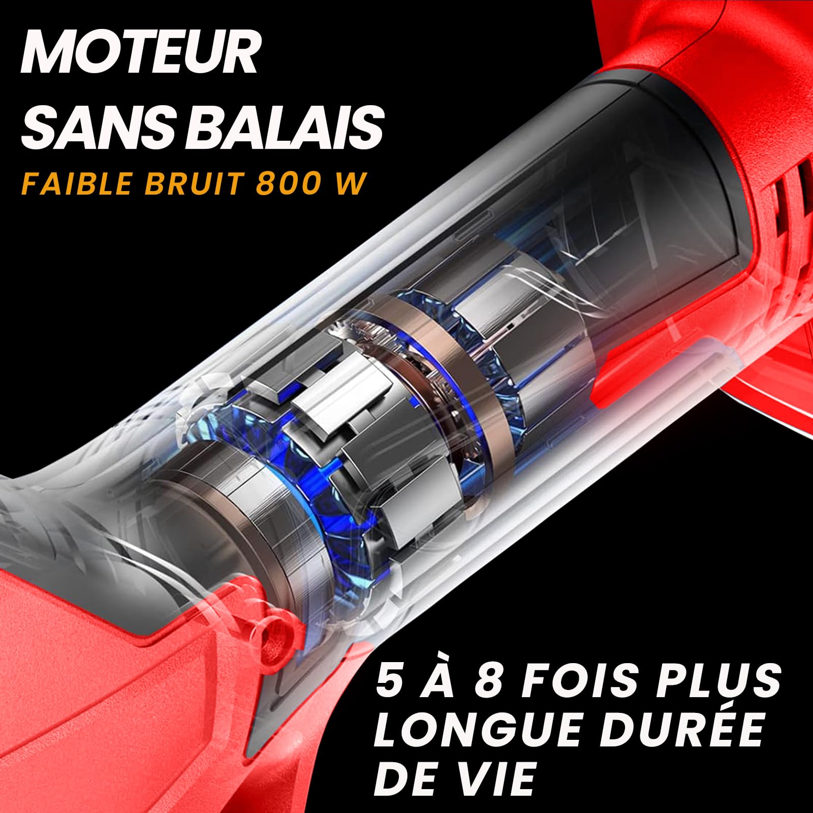 Secateur Electrique Sans Fil 50mm, Secateur Electrique avec 2*Batteries 2000mAh, Moteur Sans Balais, Lame SK7, Écran LCD, Professionnel Sécateur la taille, le Jardinage, les Arbres Fruitiers