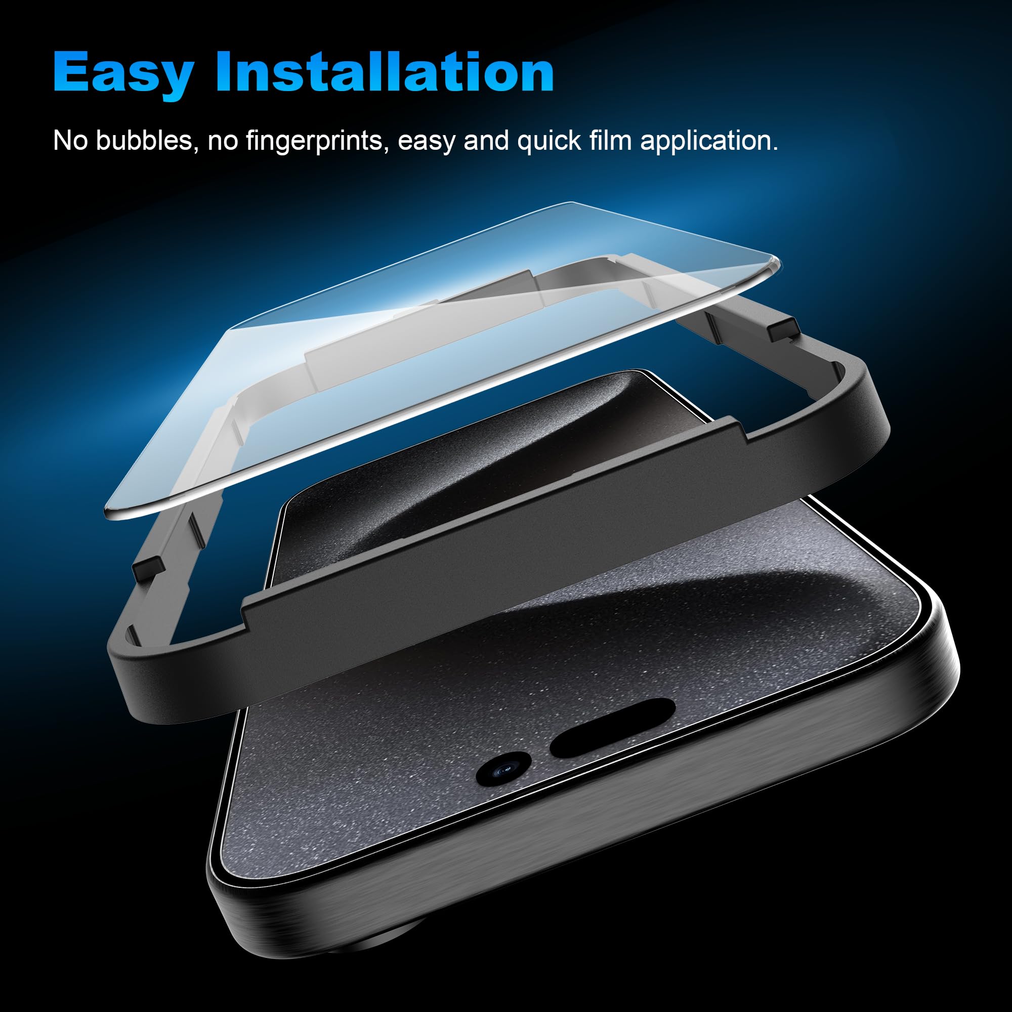 Kamita [2 2 2Pack] Tempered Glass Screen Protector For IPhone 16 Pro Max 6.9 Inches, 2 Front Privacy Protective Film 2 Back Clear Protective Film 2