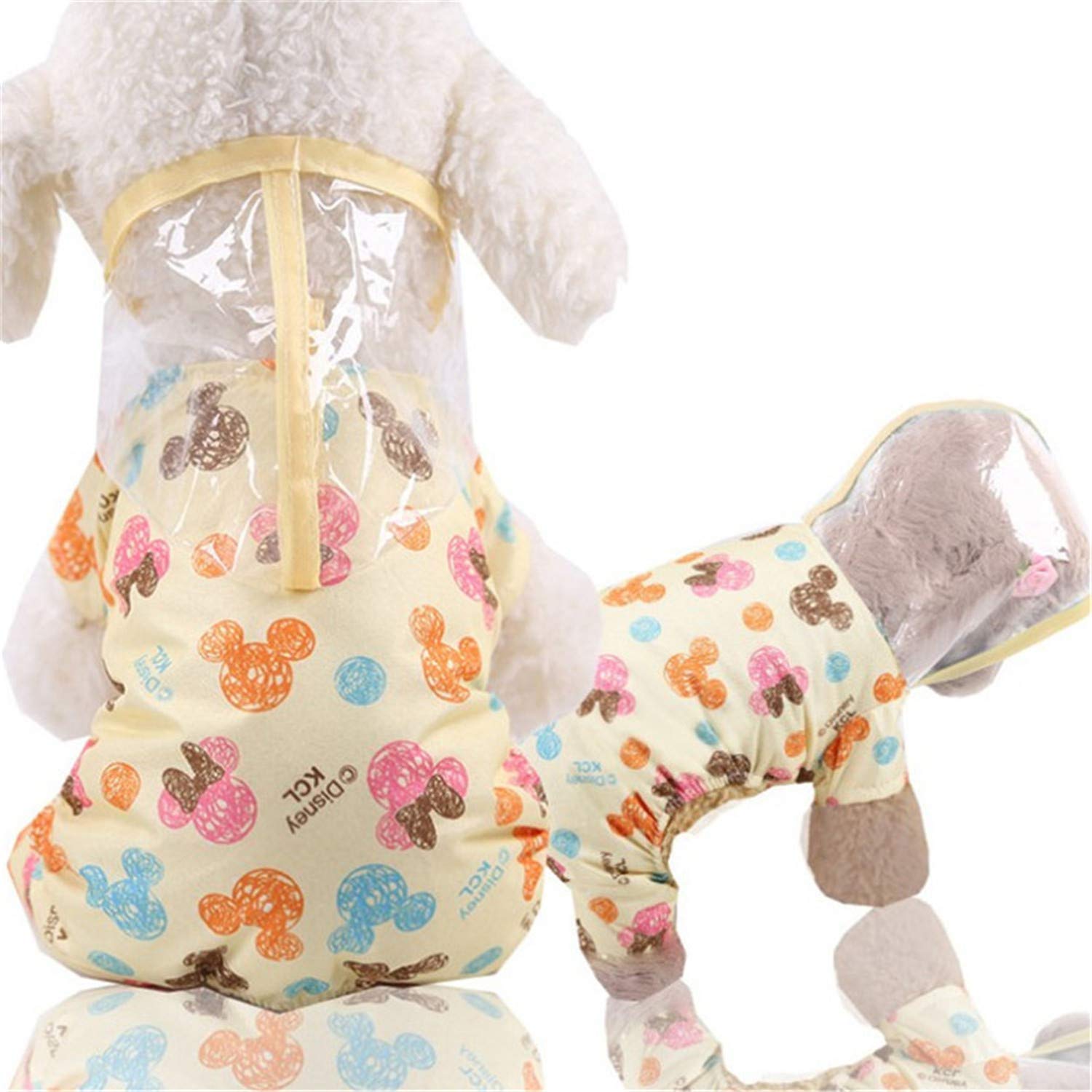 Ulalaza Small Dog Raincoat with Hood Waterproof Puppy Jacket Pet Rainwear Costume