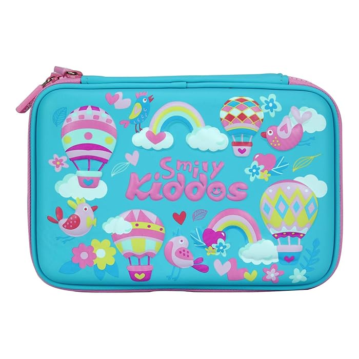 Buy Smily Kiddos Double Compartment Pencil Case with (Light Blue