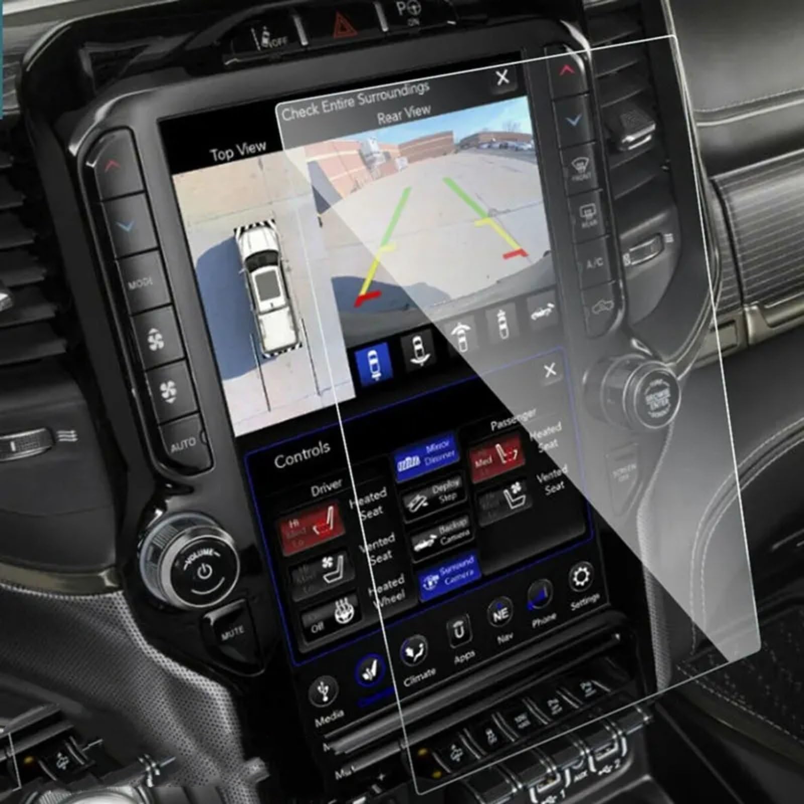 Film de protection transparent pour écran GPS Dodge Ram 12" - 8