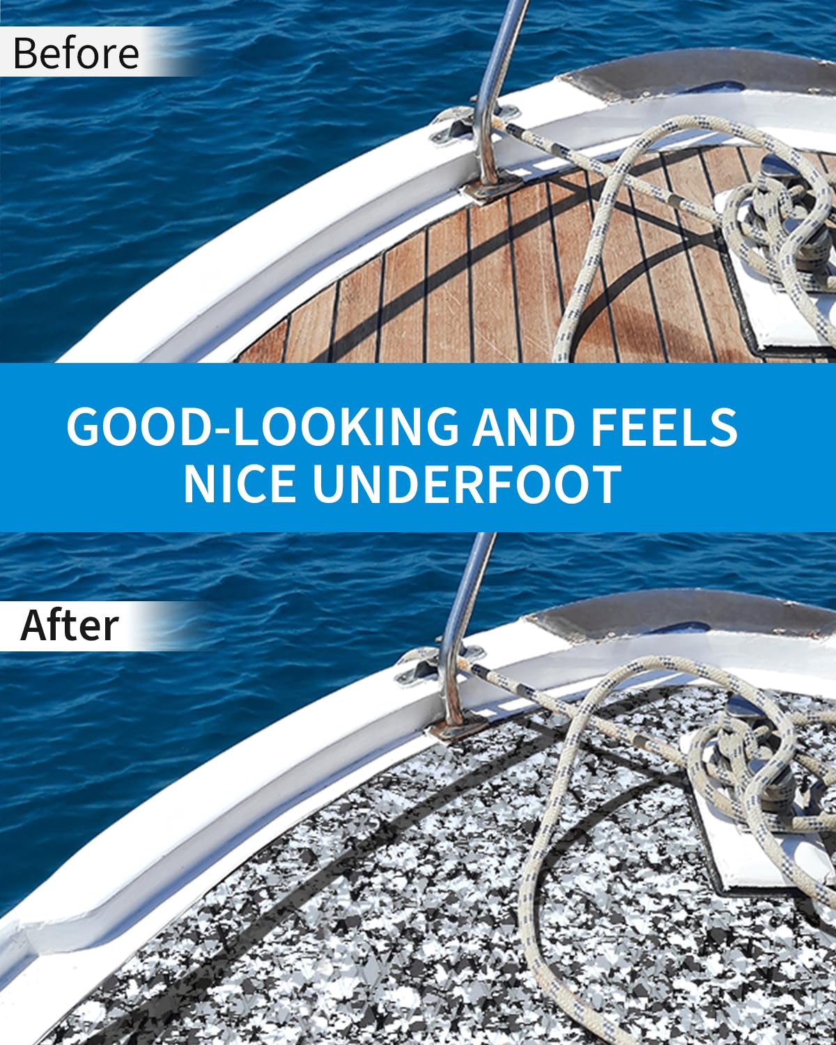 OCEANBROAD, Fodera in Schiuma Eva con Colla 3M 244 x 116 91 73 43 e 122 x | Tappetino antiscivolo da 6 mm, 96 x 16,8 cm, per barca, caravan, kayak