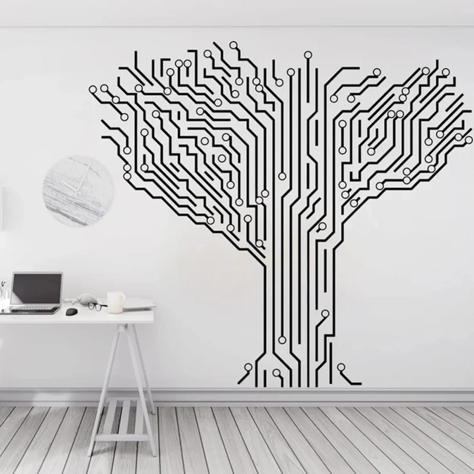 YOUOUSI Circuit Board Office wall Decals, Computer IT Decoration Software Office Technology Vinyl Art Decals, Game Room Decals