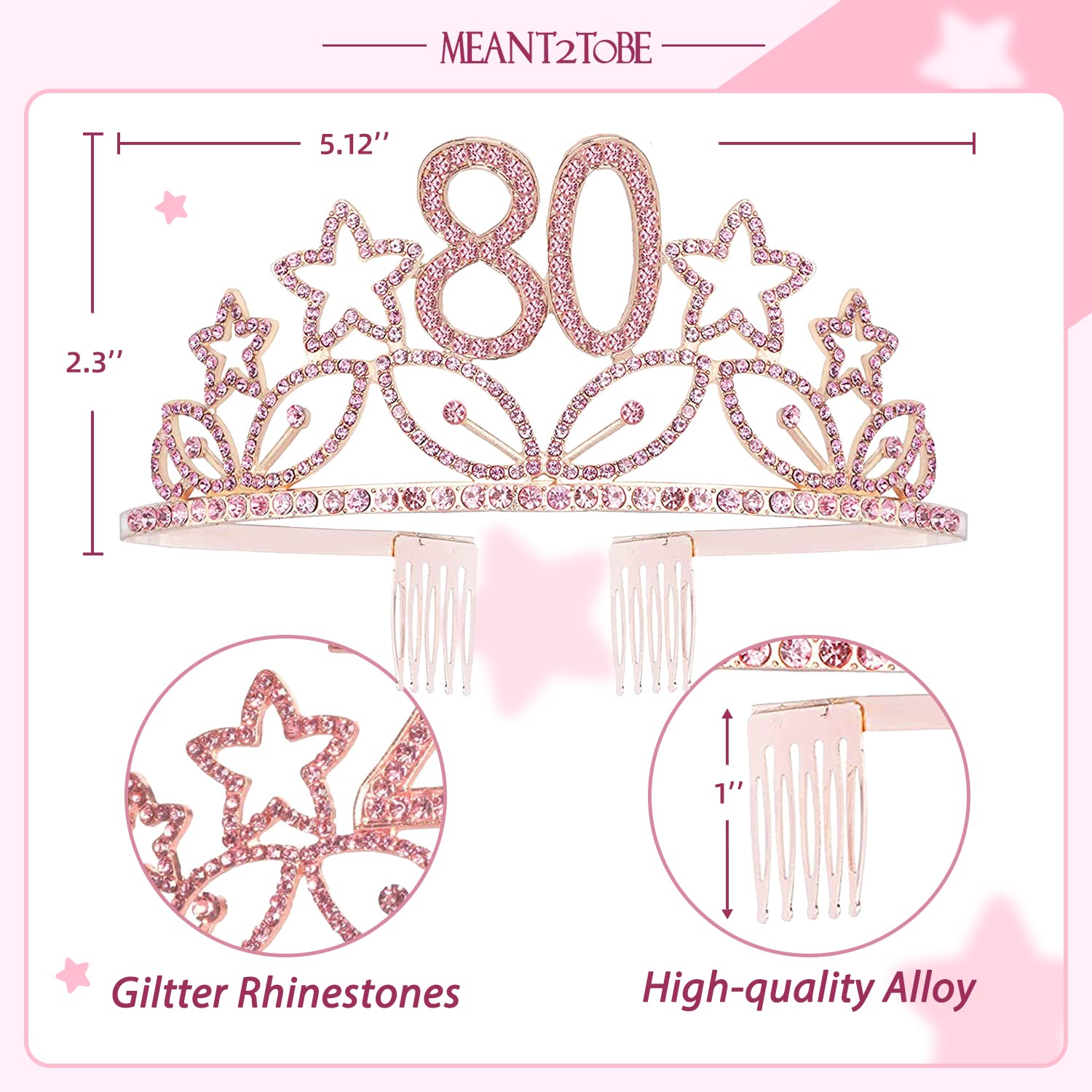 Set 90e Anniversaire SZHUIHER - Écharpe, Diadème, épingle Et Décoration