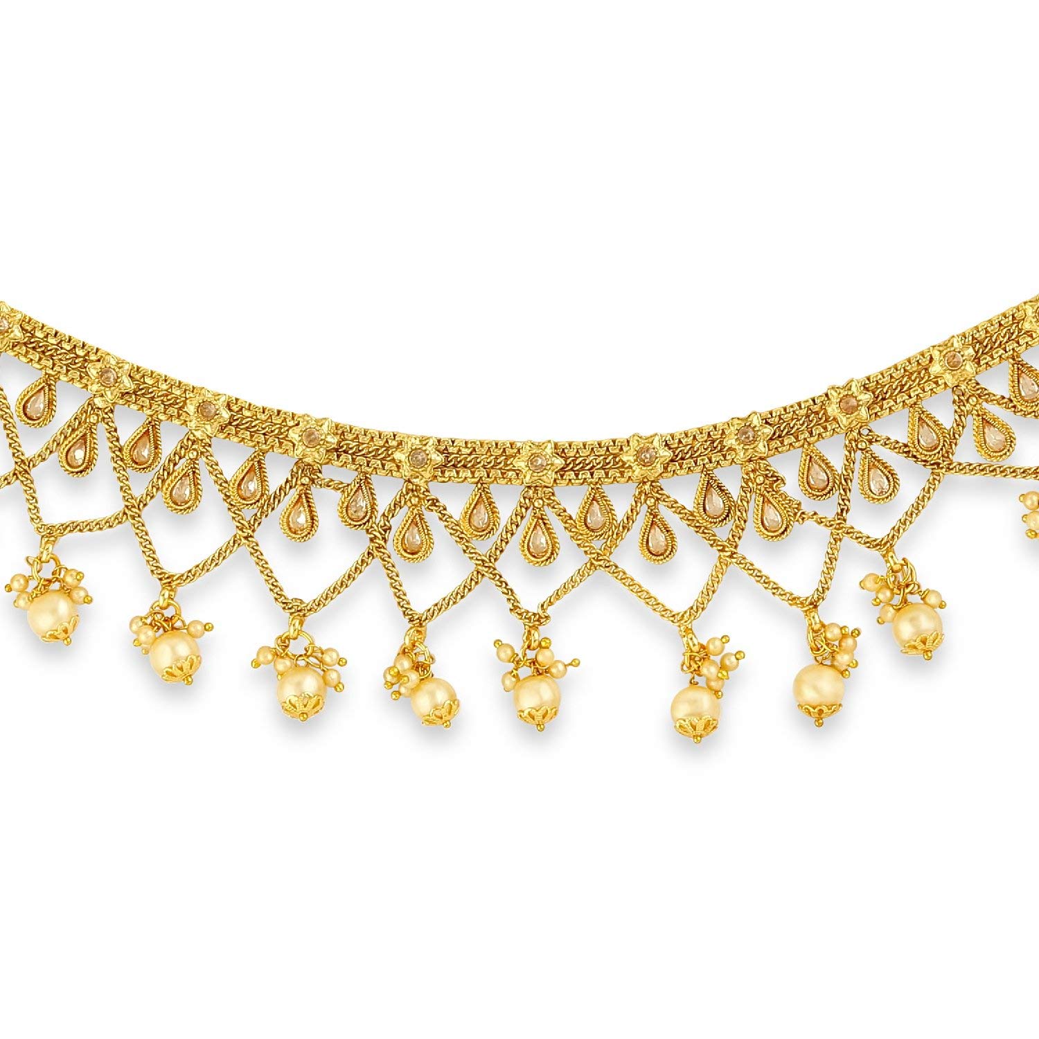 Women's Copper and Pearl Tassel Kamarband