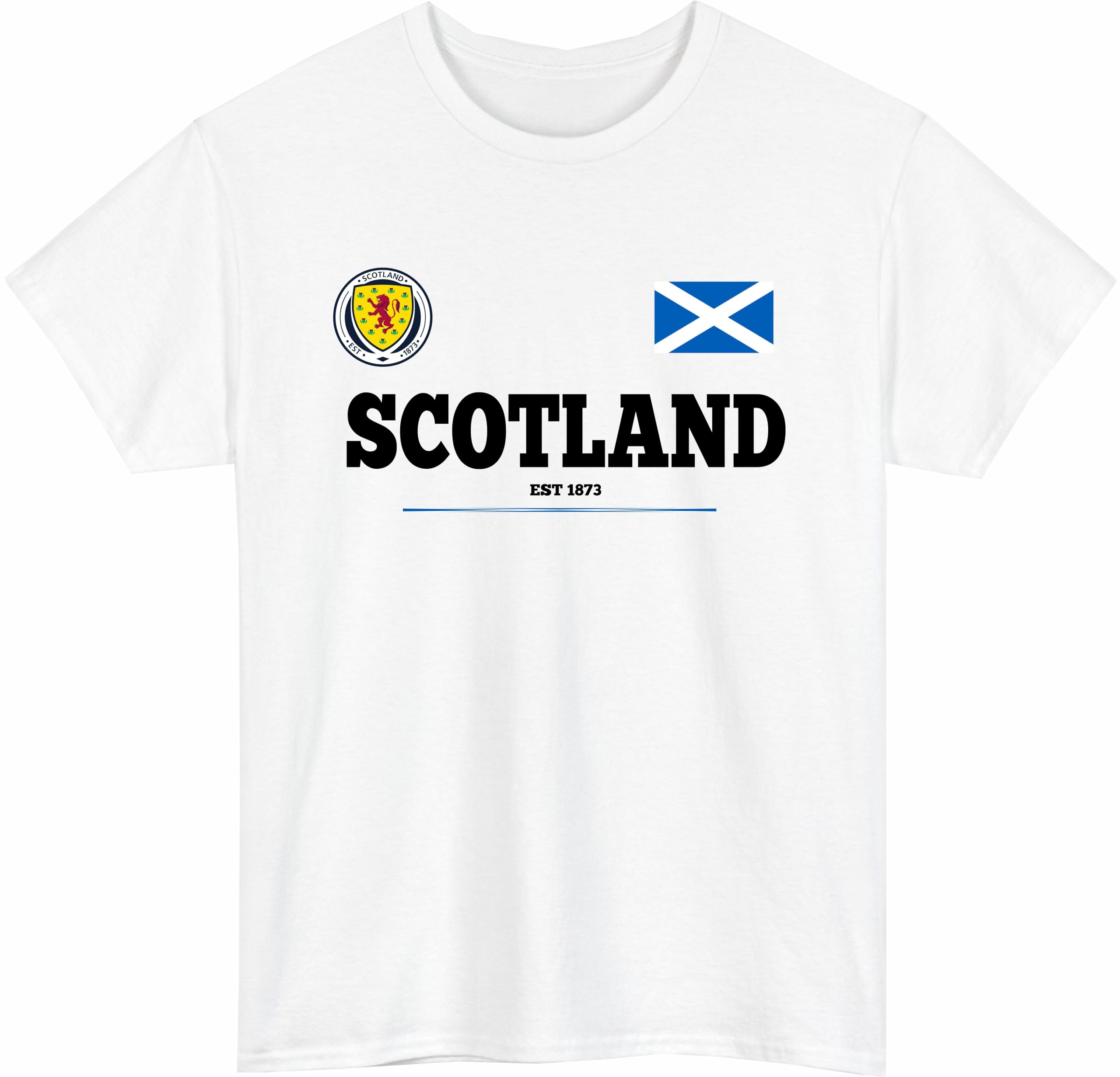 Scotland Football T-Shirt Lion Rampent Heritage Supporters Tee Scottish Flag Gift Top White