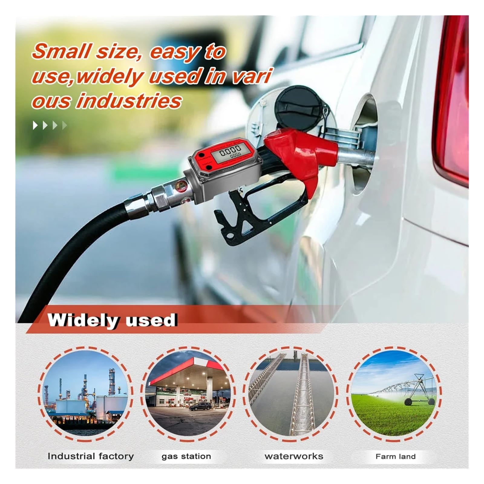 Caudalímetros, Medidor de caudal combustible y aceite con pantalla LCD digital 1 pulgada contador NPT