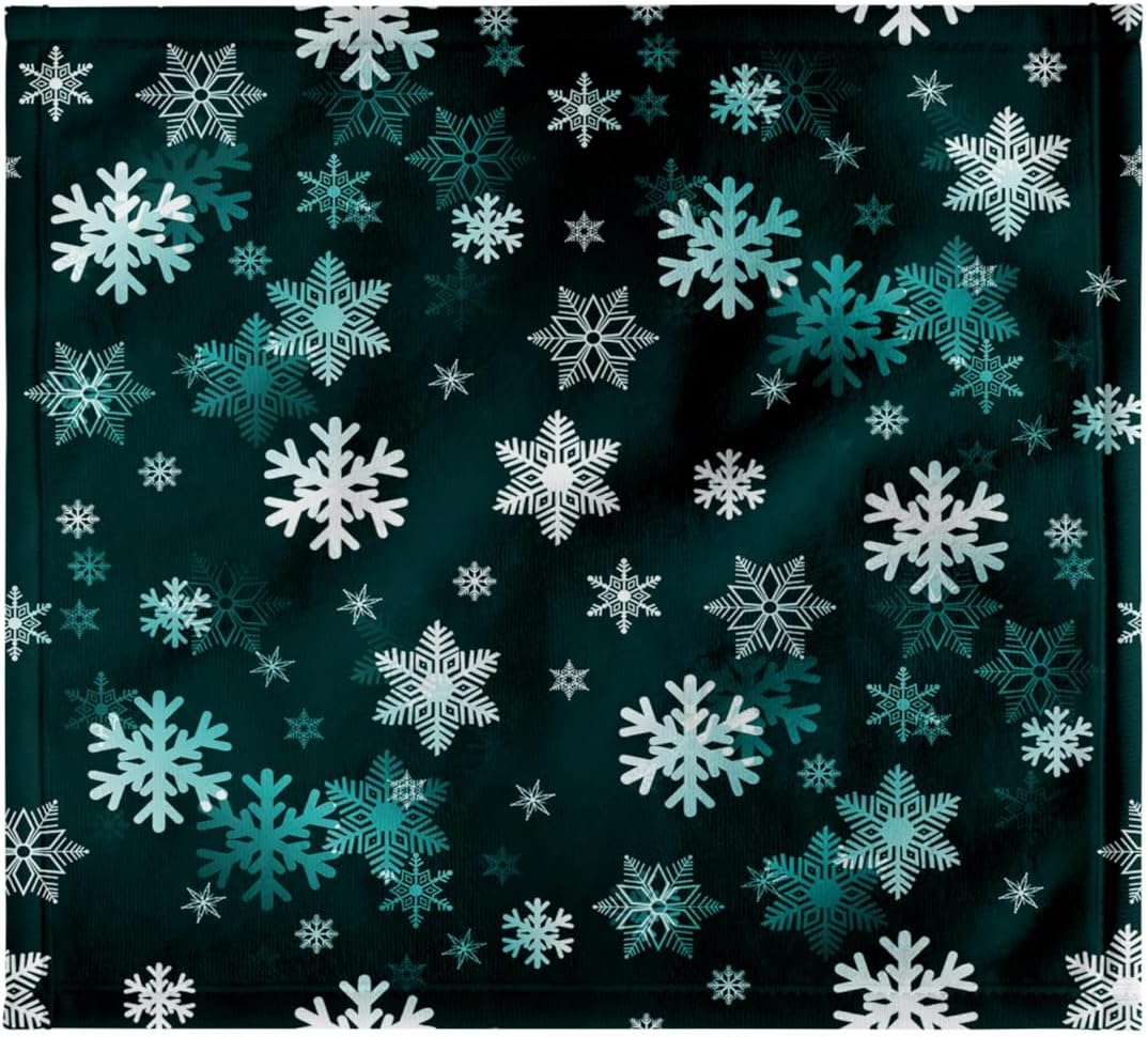 3dRose Blue Green Winter Christmas Snowflakes with a Seamless Pattern. 22x30 Bath Hand Pool Towel