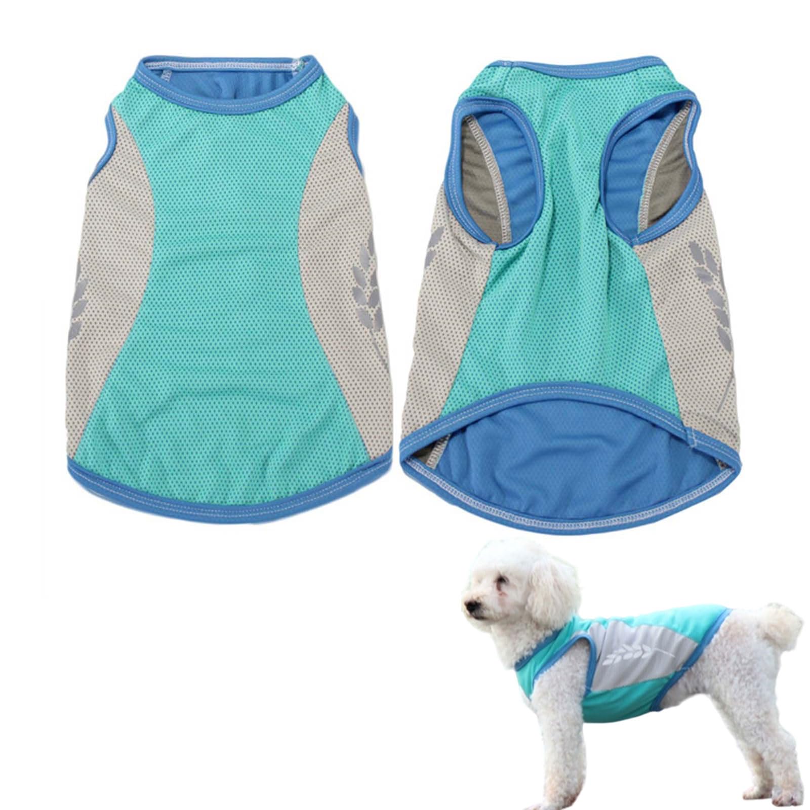 Dog Cooling Vest, 1PC Breathable Mesh Dog Cooling Jacket Coat with Reflective Strip, Elastic Sun-proof Ice T-Shirt for Small Medium Large Dogs Outdoor Hiking Training
