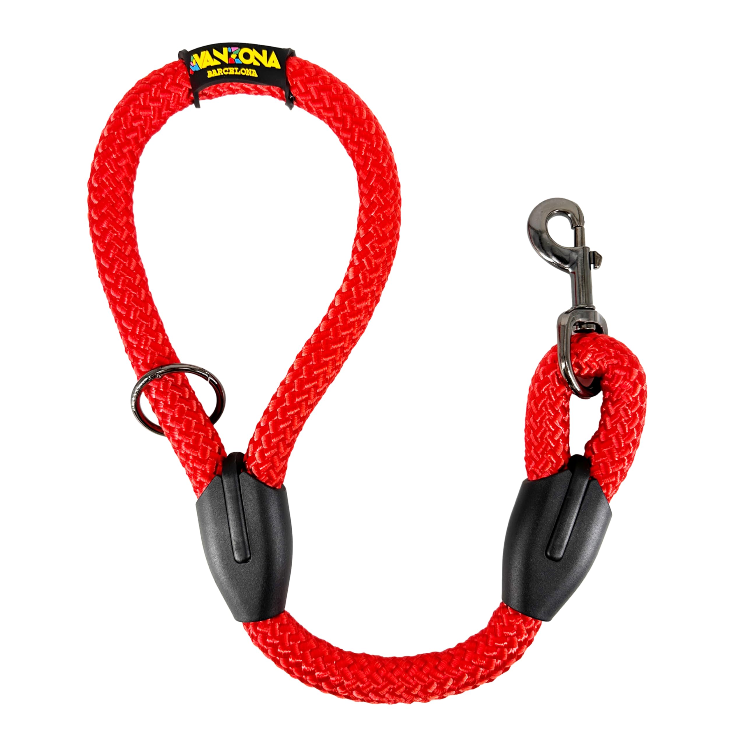 Correa para Perros, Cuerda Gruesa de Nylon para Perros medianos y Grandes. 60cm. Rojo