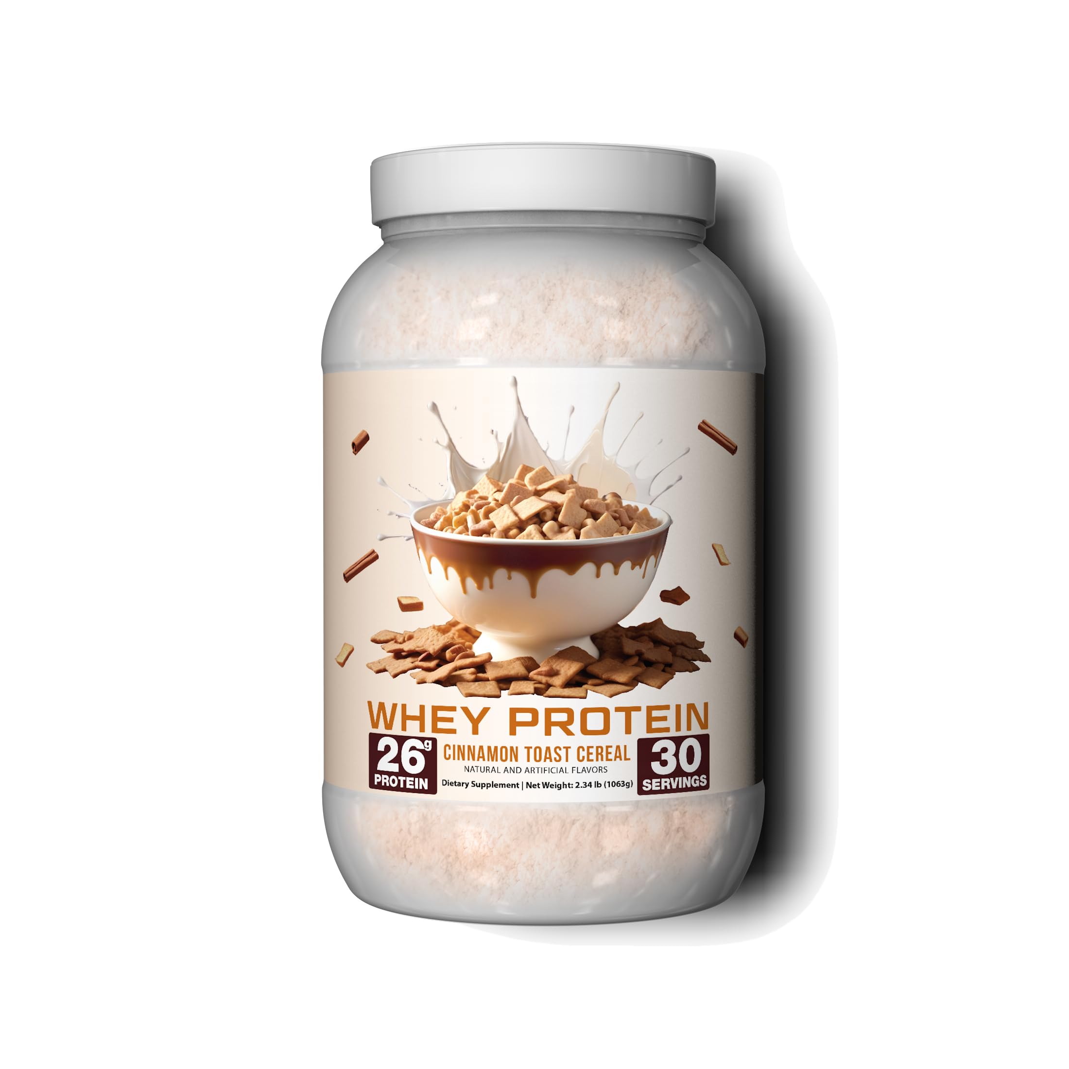 Ekkovision Protein Powder, Cinnamon Toast Cereal, 25 G Whey Protein per Scoop, Low Lactose, High Protein for Men & Women With Active Lifestyles, Perfect for Shakes, Smoothies, and Recipes, 30 Servings