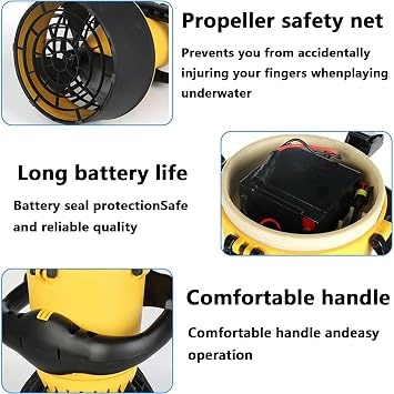 Underwater Scooter for Diving, Sea Scooter, Waterproof Dual Speed Electric Underwater Propeller Scooter 500W Outdoor Sports Seascooters for Adults Swimming,Underwater Booster
