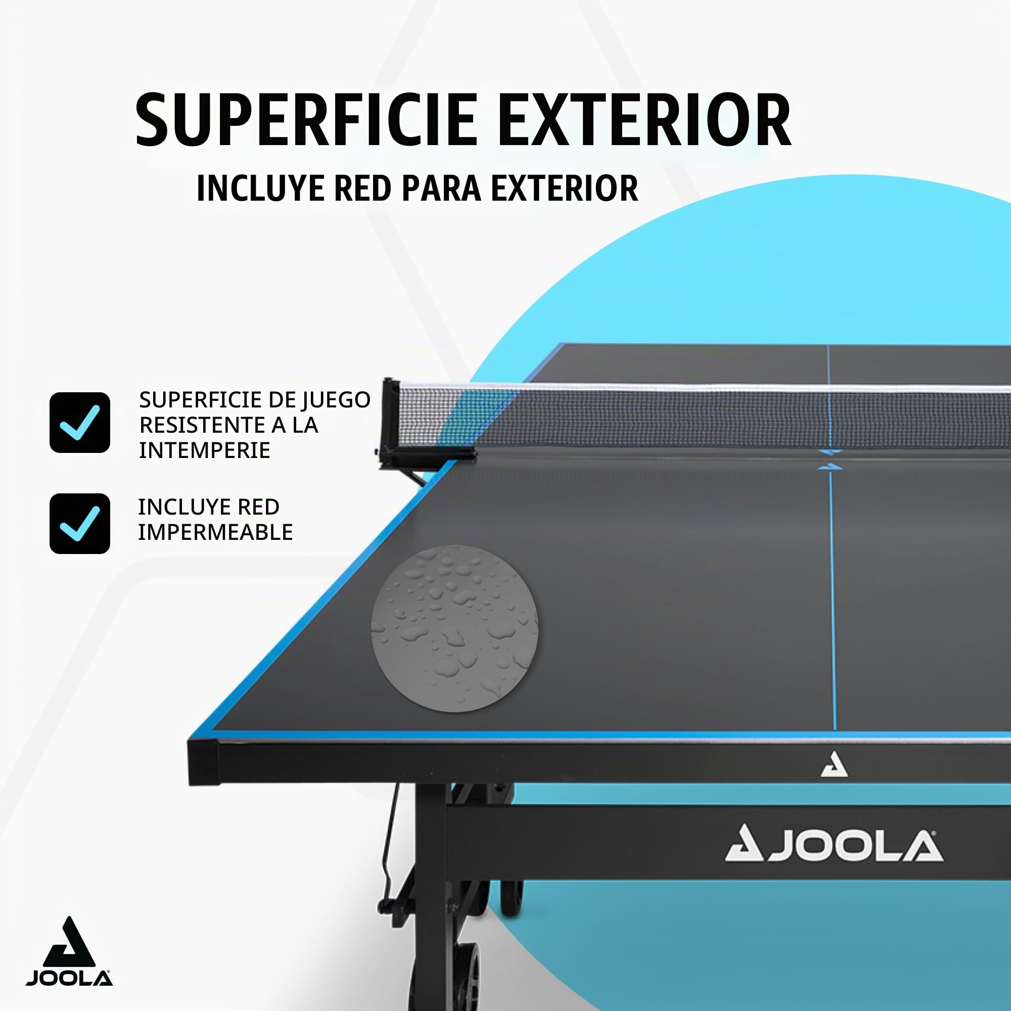 JOOLA Mesa de Ping Pong Profesional J500A Aluminio 6mm Plegable Resistente al Clima con Red