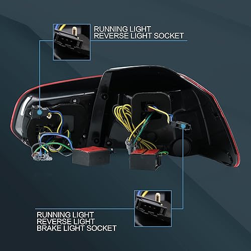 Miniatura 6 de VLAND Luces traseras LED para Volkswagen Golf 6 generación MK6 2010-2014, rojo ahumado