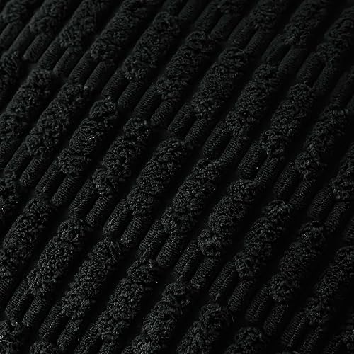 Miniatura 4 de OTOSTAR Juego de 4 fundas de almohada decorativas de pana suave de 18 x 18 pulgadas, fundas de almohada cuadradas a rayas bohemias para decoración