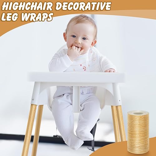 Miniatura 5 de 2 rollos de calcomanías de vinilo autoadhesivas estilo bambú, 394 pulgadas en total para más de 15 patas de silla alta