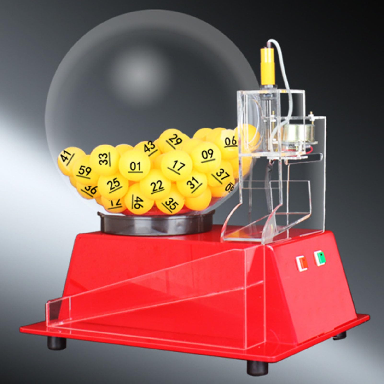 Zestaw Deluxe Auto Bingo, Akrylowa Przezroczysta Automatyczna Maszyna Do Losowania Loterii Z Piłką 60/100 Szt., Losowy Wybór Piłek, Sprawiedliwość I Uczciwość Na Imprezę, Grę, Red-60A