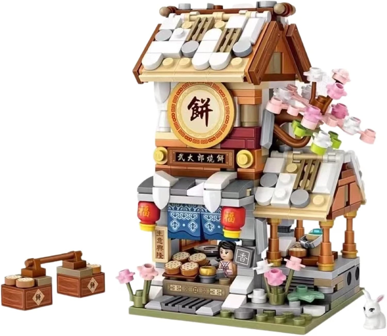 LOZ 1744 Chinese Market Series Pancake Shop Building Blocks Set