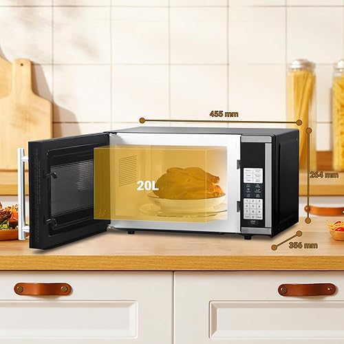 Miniatura 5 de Microondas pequeñas de 0.7 pies cúbicos compactas de 700 W, 6 menús automáticos con cocina Express de un solo toque, bloqueo para niños, para
