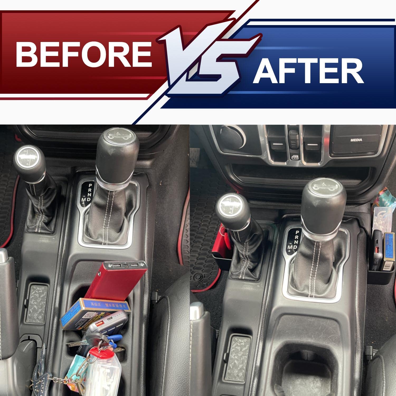 cartaoo Shifter JL Storage Box for Jeep Gladiator Accessories, Interior