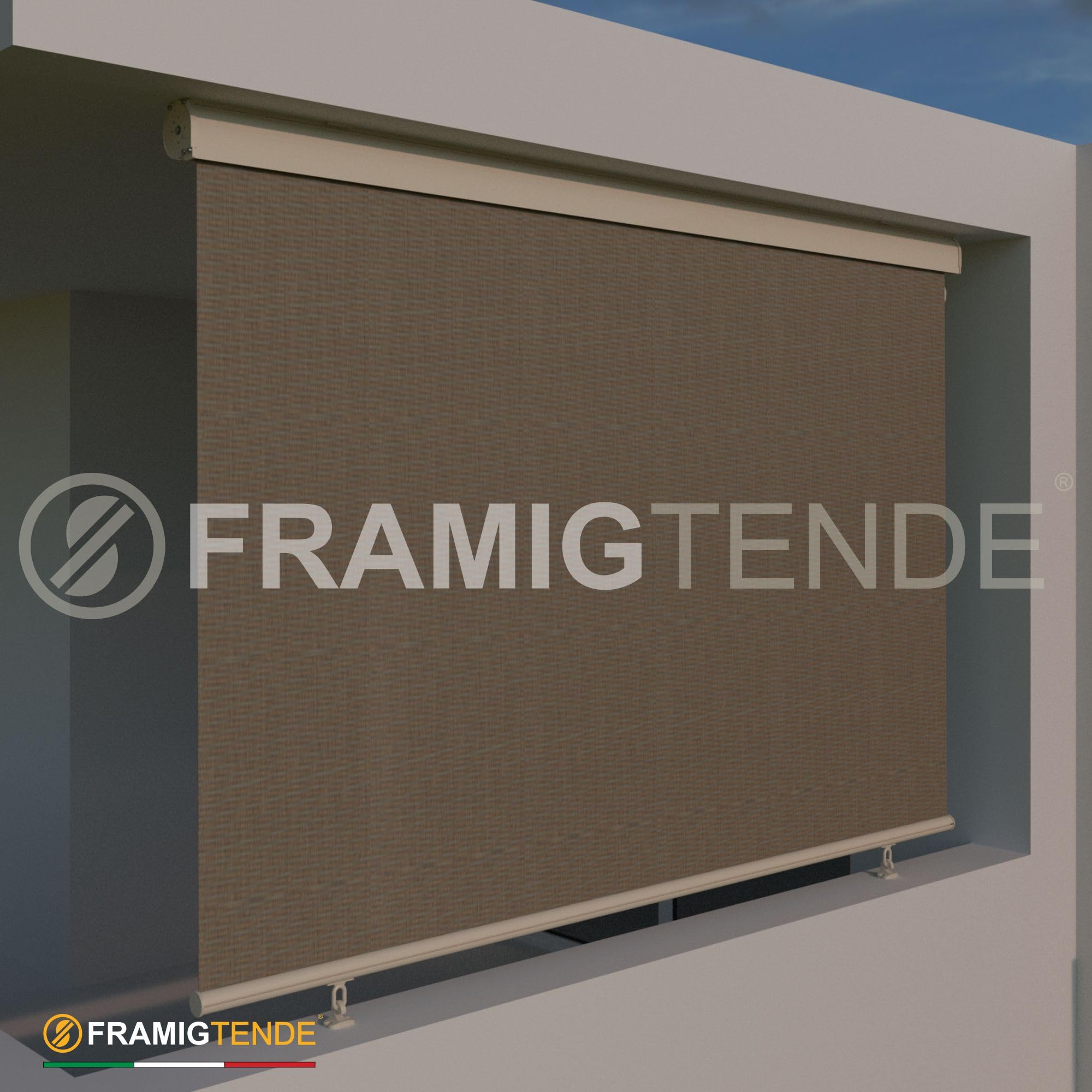 Telo per tende da sole Tempotest Parà tessuti standard, confezionato su misura cucito o saldato, con pieghe laterali, tondino inferiore e superiore da Ø7mm. Con o senza mantovana. (da 115 a 232 cm)