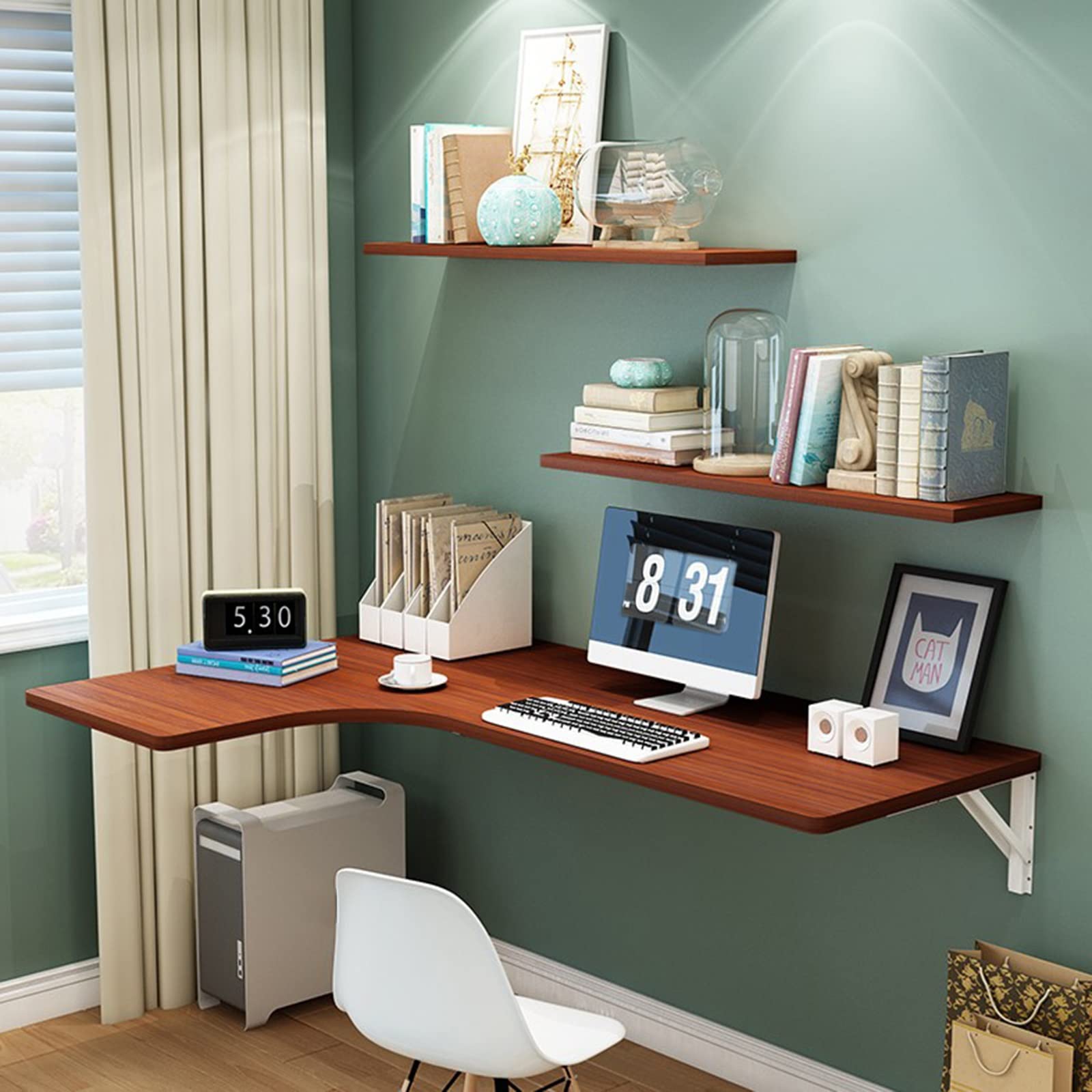 Table à manger pliable gain de place bureau mural flottant compact