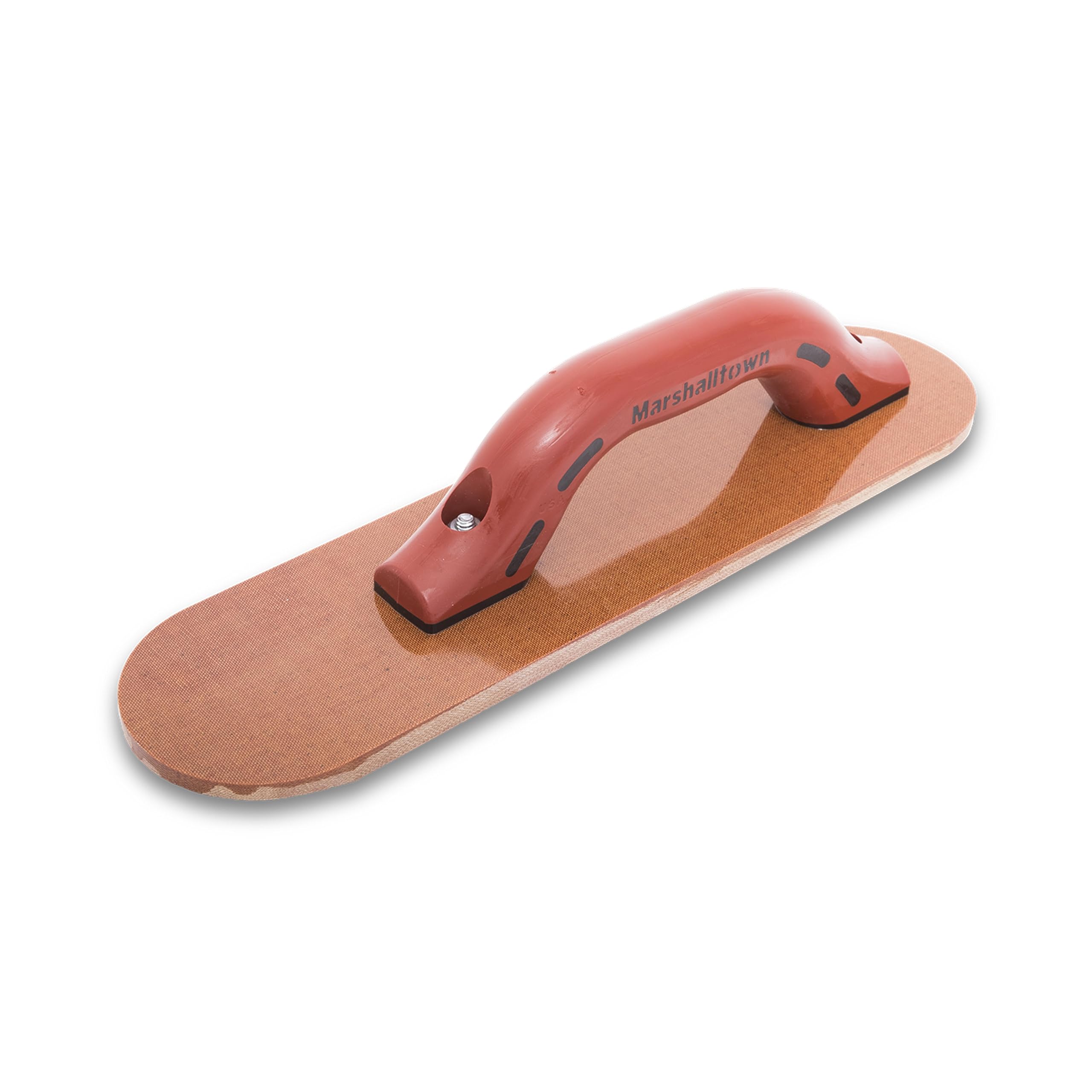 MARSHALLTOWN Resin Hand Float, 16 x 3-1/2 Inch, DuraSoft Handle, Round End Laminated Canvas Cement Finishing Tool, Easily Works Color Hardeners into Concrete, Made in USA, 4499RD
